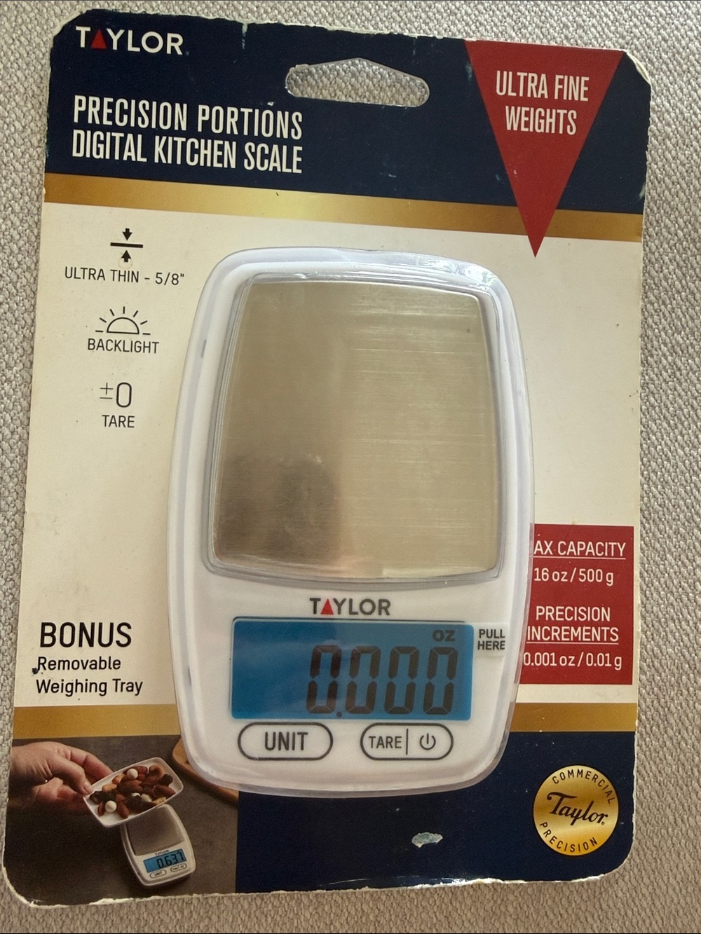Taylor White and Silver Digital Kitchen Scale